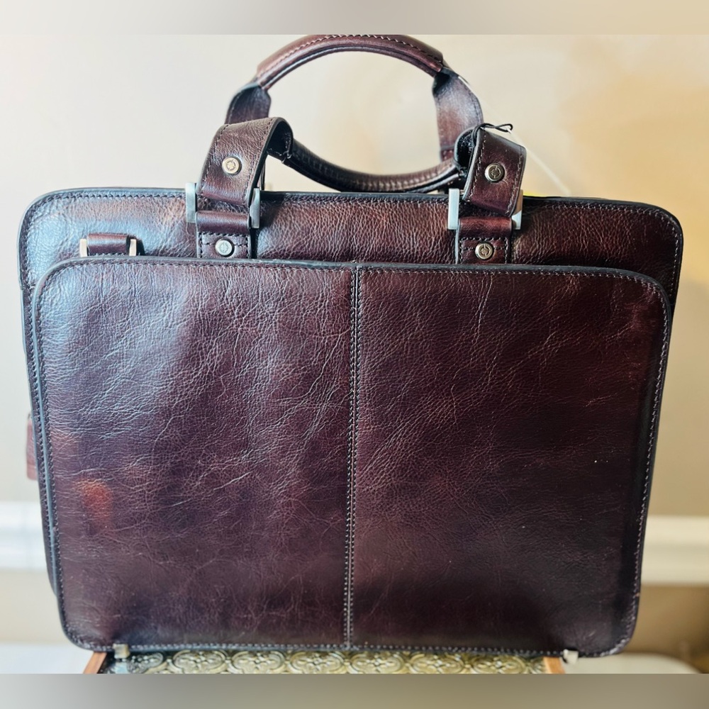 Franklin Covey Rich Brown Leather Briefcase